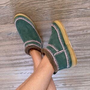 Nordstrom NWT Nyuki Low crochet see Foam Green Suede Laidback London Ankle Boot🙏